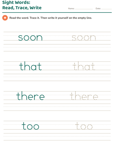Preview of Sight Words worksheet for kindergarten