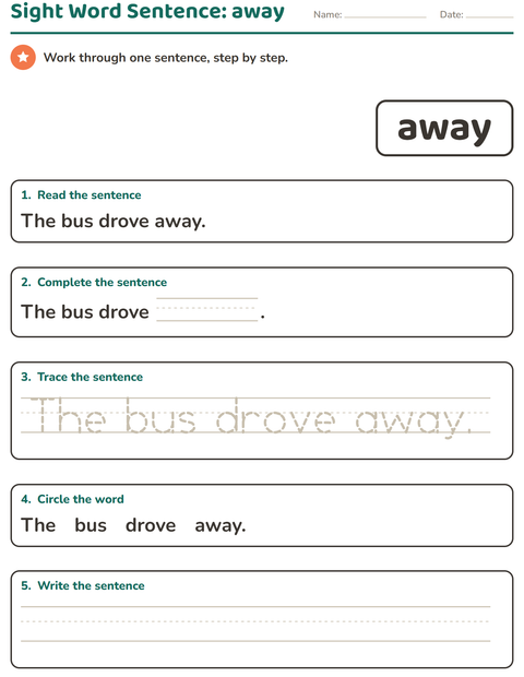 Preview of Sight Words worksheet for kindergarten
