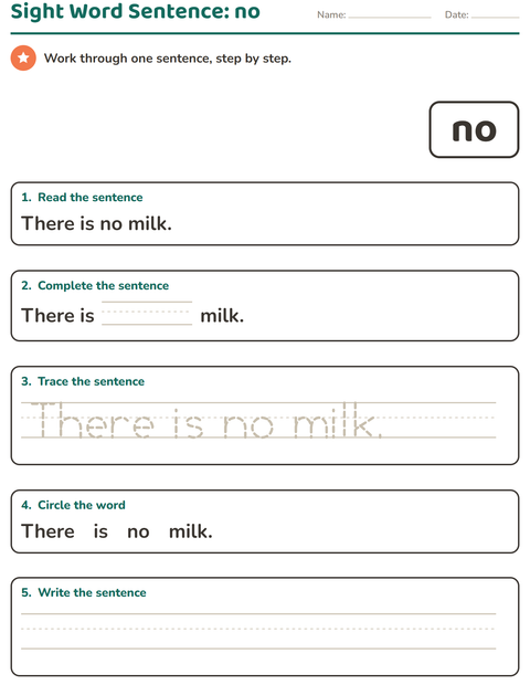 Preview of Sight Words worksheet for kindergarten