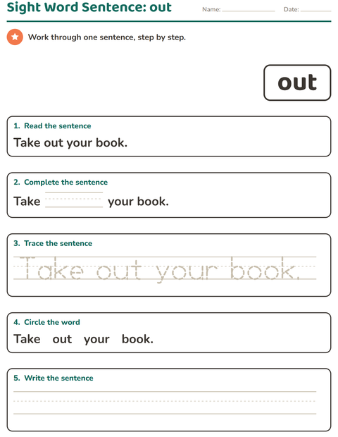 Preview of Sight Words worksheet for kindergarten