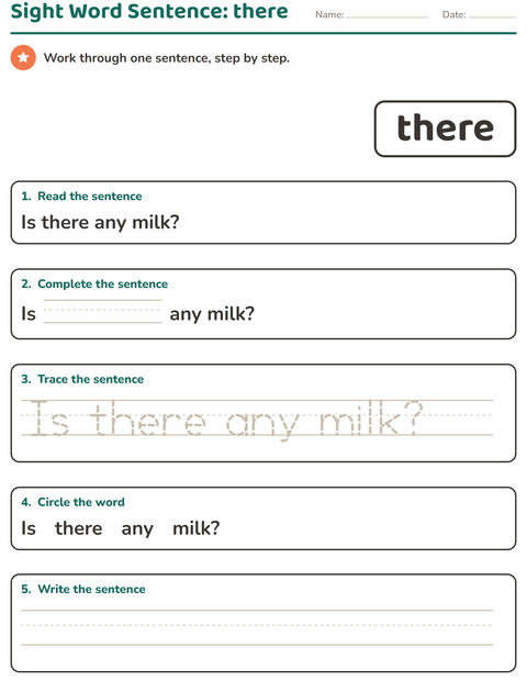 Preview of Sight Words worksheet for kindergarten