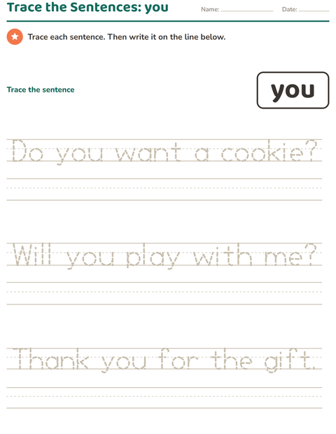 Preview of Sight Words worksheet for kindergarten