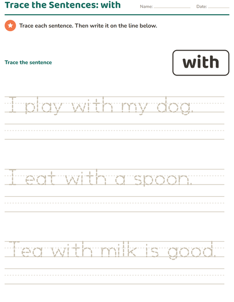 Preview of Sight Words worksheet for kindergarten