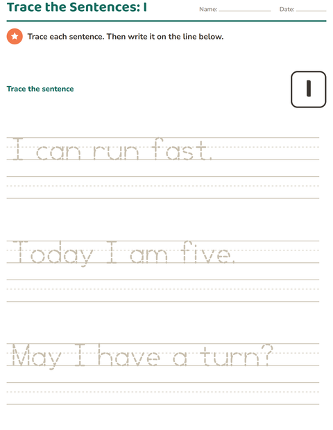 Preview of Sight Words worksheet for kindergarten