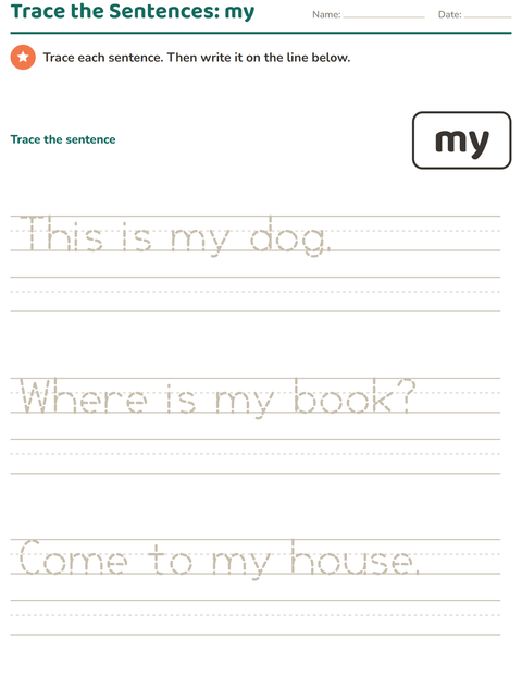 Preview of Sight Words worksheet for kindergarten