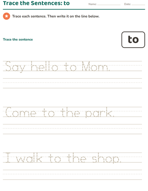 Preview of Sight Words worksheet for kindergarten