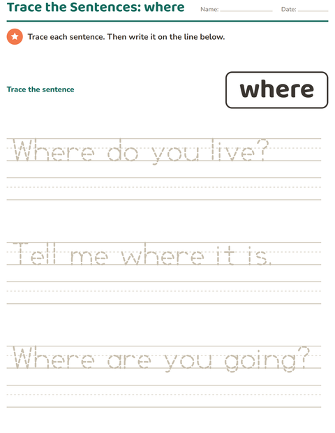 Preview of Sight Words worksheet for kindergarten