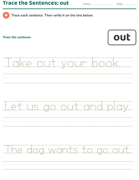 Preview of Sight Words worksheet for kindergarten