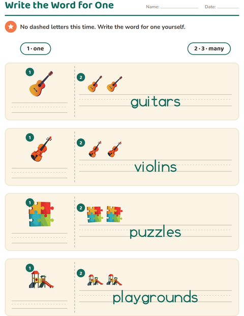 Preview of Singular and Plural worksheet featuring Activities for kindergarten