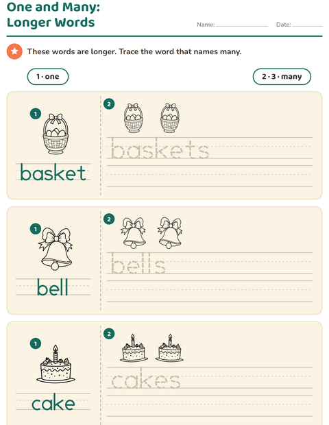 Preview of Singular and Plural worksheet featuring Easter BW 2 for kindergarten