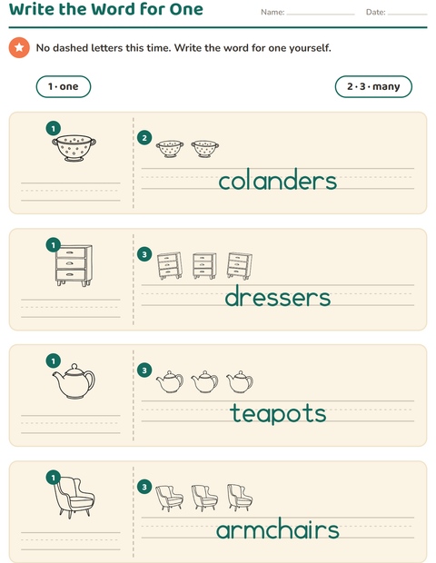 Preview of Singular and Plural worksheet featuring Home BW for kindergarten