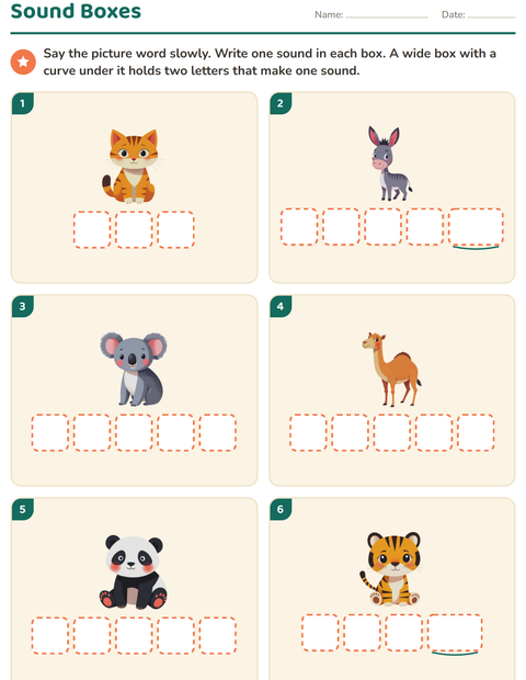 Sound Boxes with Animals: One Sound in Each Box