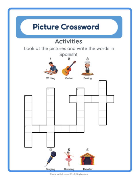 Picture crossword – Activities