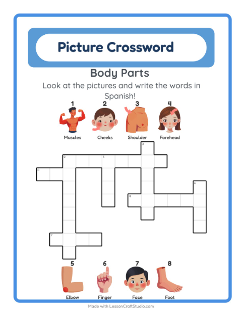 Picture crossword – Body Parts