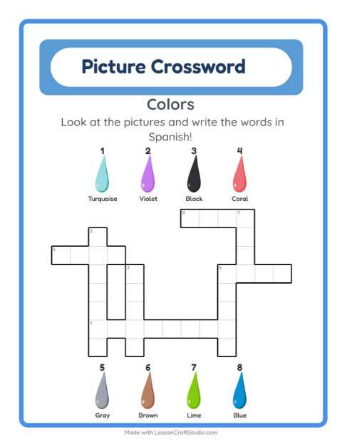 Picture crossword – Colors