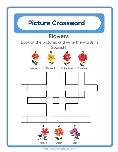 Picture crossword – Flowers