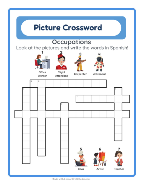 Picture crossword – Community Helpers