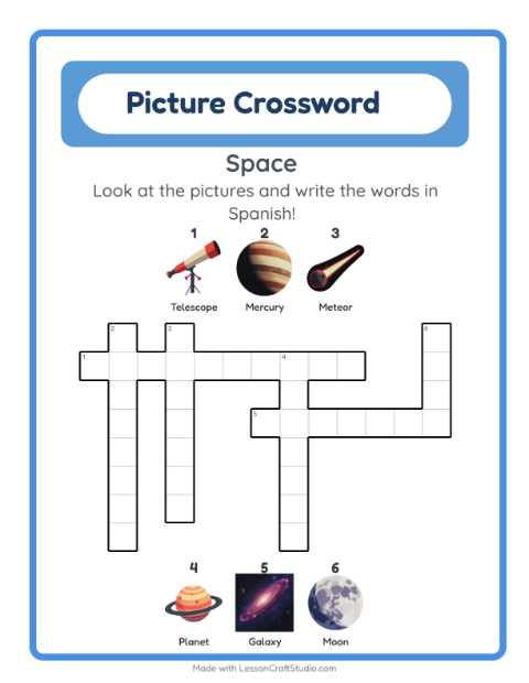 Picture crossword – Space