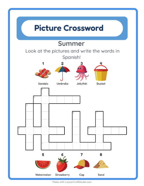 Picture crossword – Summer