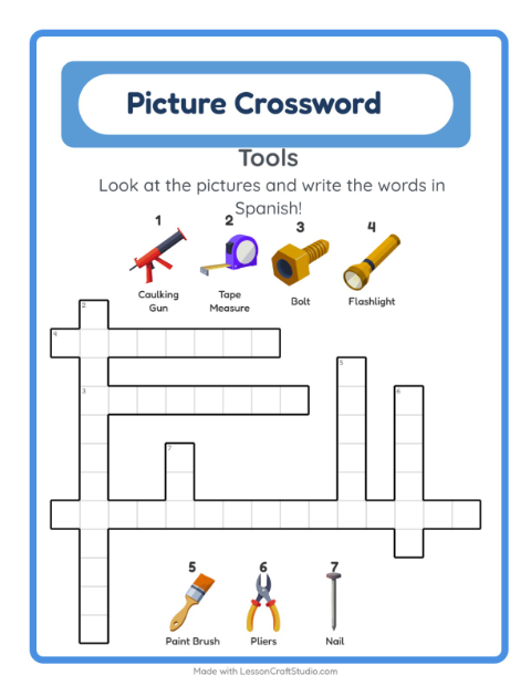 Picture crossword – Tools