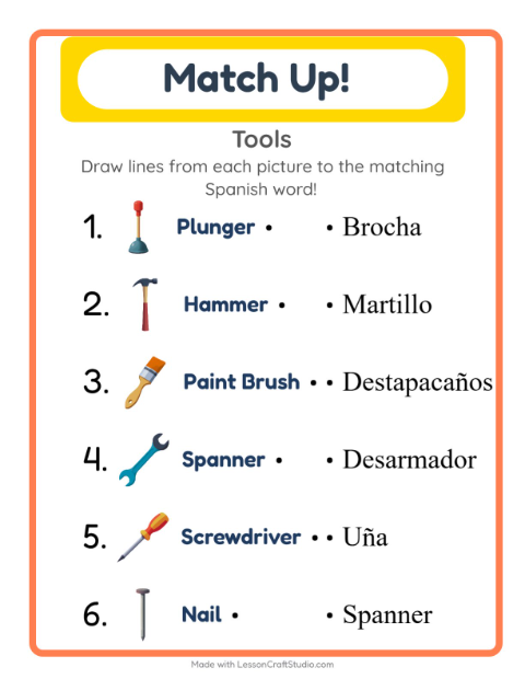 Picture-word match – Tools