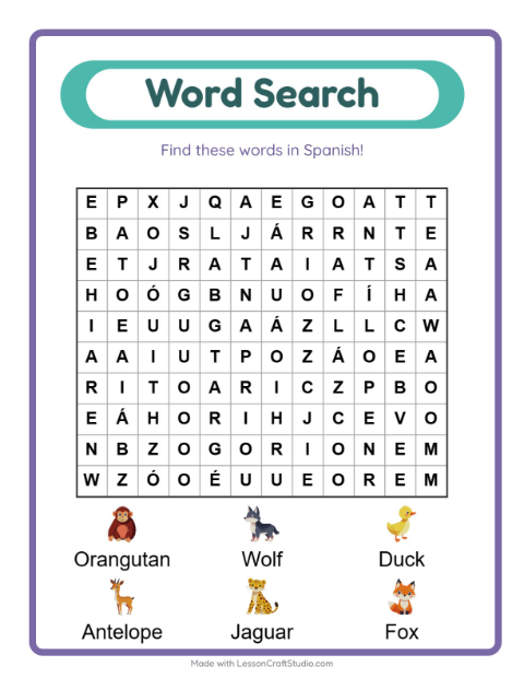 Preview of Word Search worksheet for grade 1