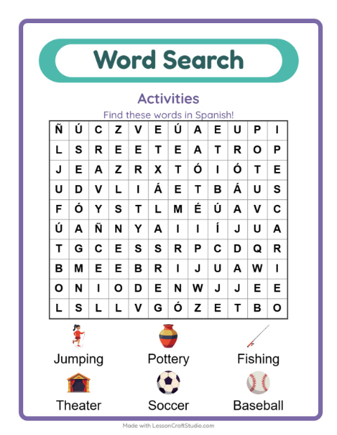 Picture word search – Activities