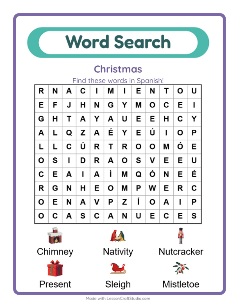 Picture word search – Christmas