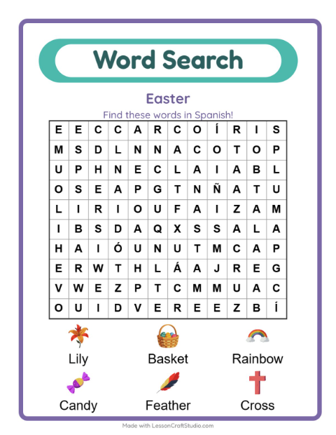 Picture word search – Easter