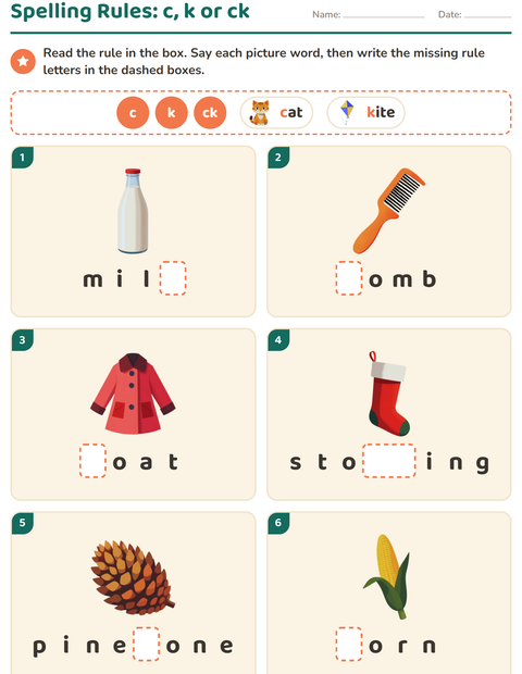 Preview of Spelling Rules worksheet for grade 2