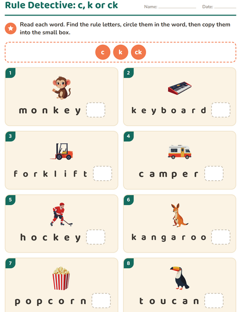 Preview of Spelling Rules worksheet for grade 2