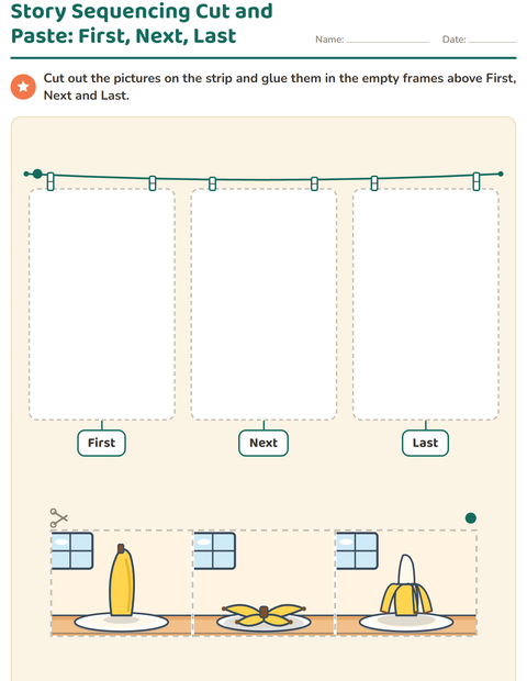Preview of Story Sequencing worksheet for kindergarten