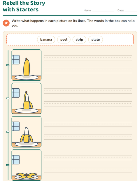 Preview of Story Sequencing worksheet for grade 2