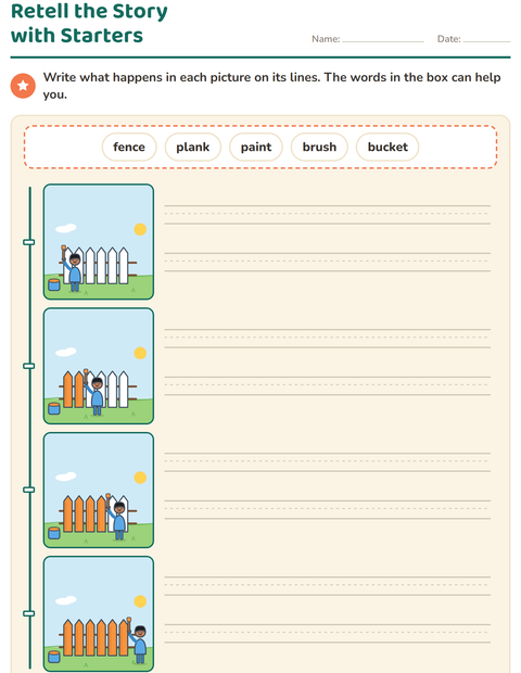 Preview of Story Sequencing worksheet for grade 2