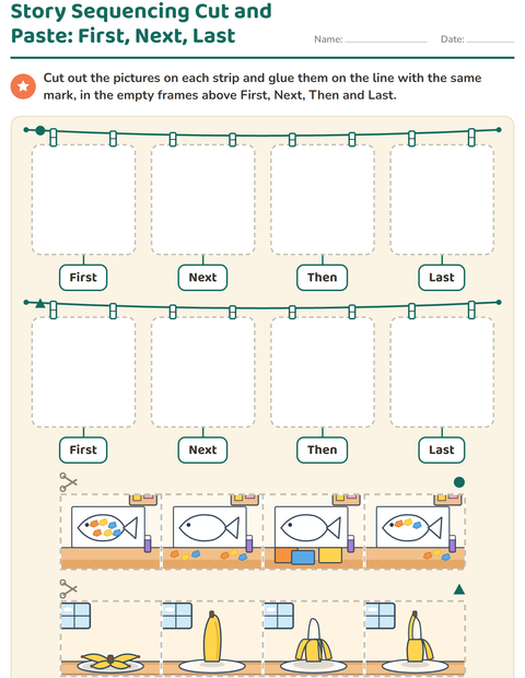 Preview of Story Sequencing worksheet for kindergarten