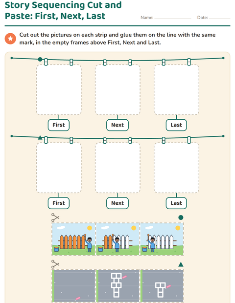 Preview of Story Sequencing worksheet for kindergarten