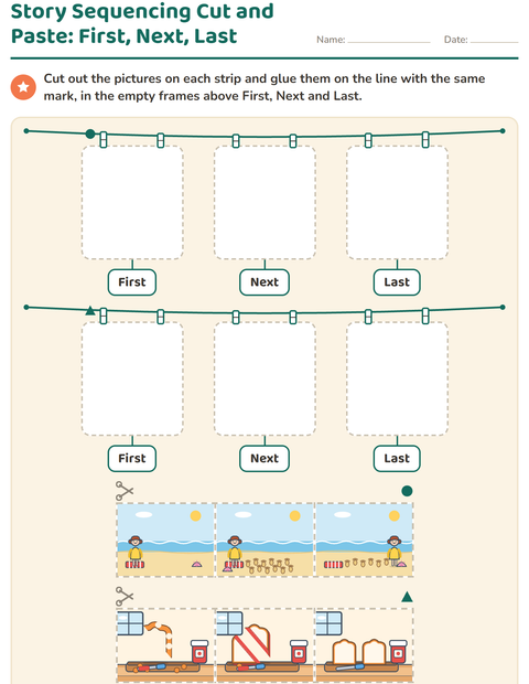 Preview of Story Sequencing worksheet for kindergarten