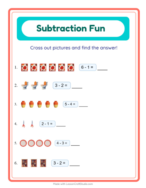 Subtraction with Household Things