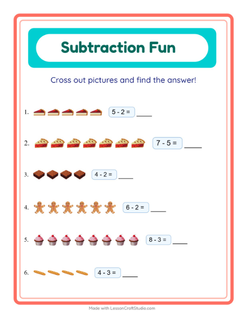 Subtraction with Bakery Treats