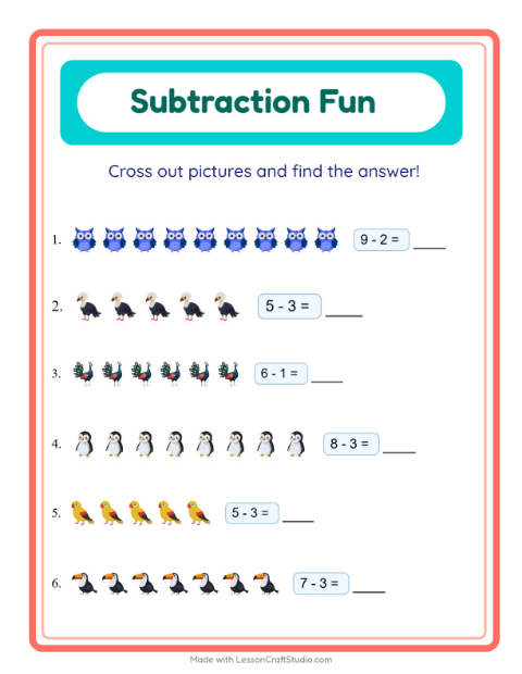 Subtraction with Birds