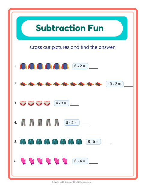 Subtraction with Clothes