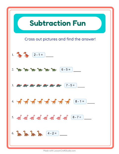 Subtraction with Dinosaurs