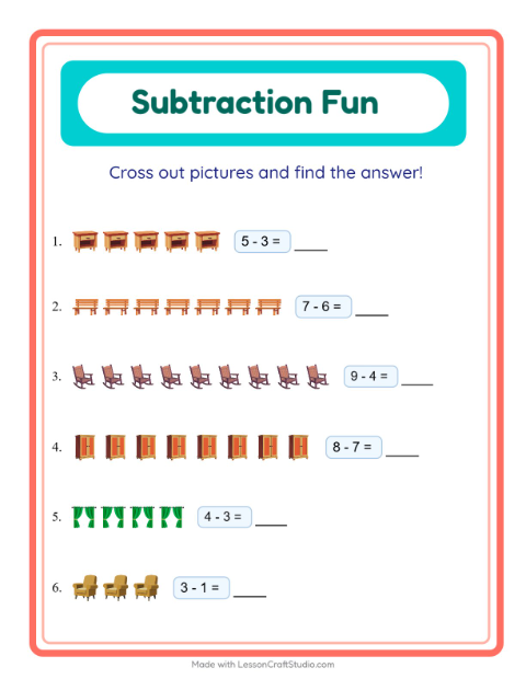 Subtraction with Furniture