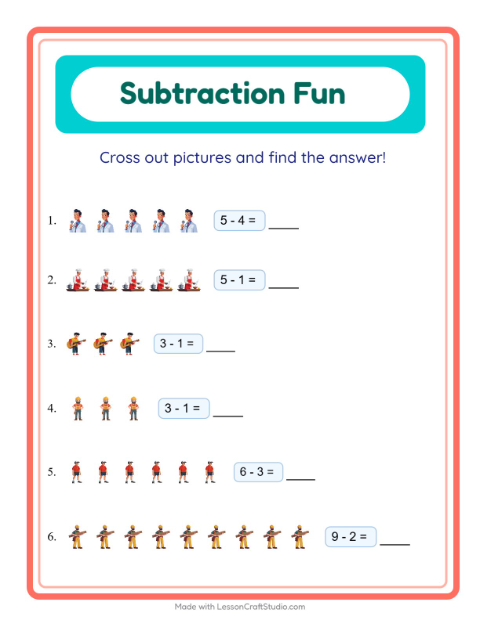 Subtraction with Community Helpers