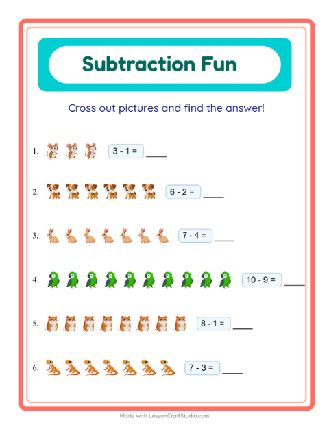 Subtraction with Pets