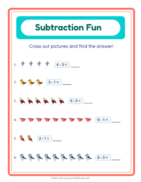Subtraction with Things That Fly