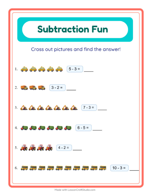 Subtraction with Vehicles