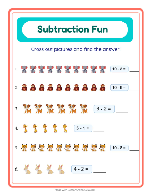Subtraction with Animals