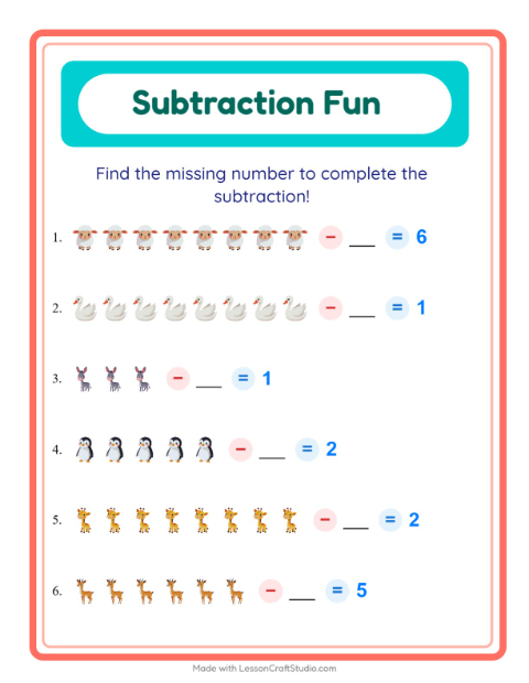 Find the Missing Number — Animals