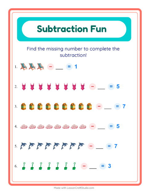 Find the Missing Number — Beach Things